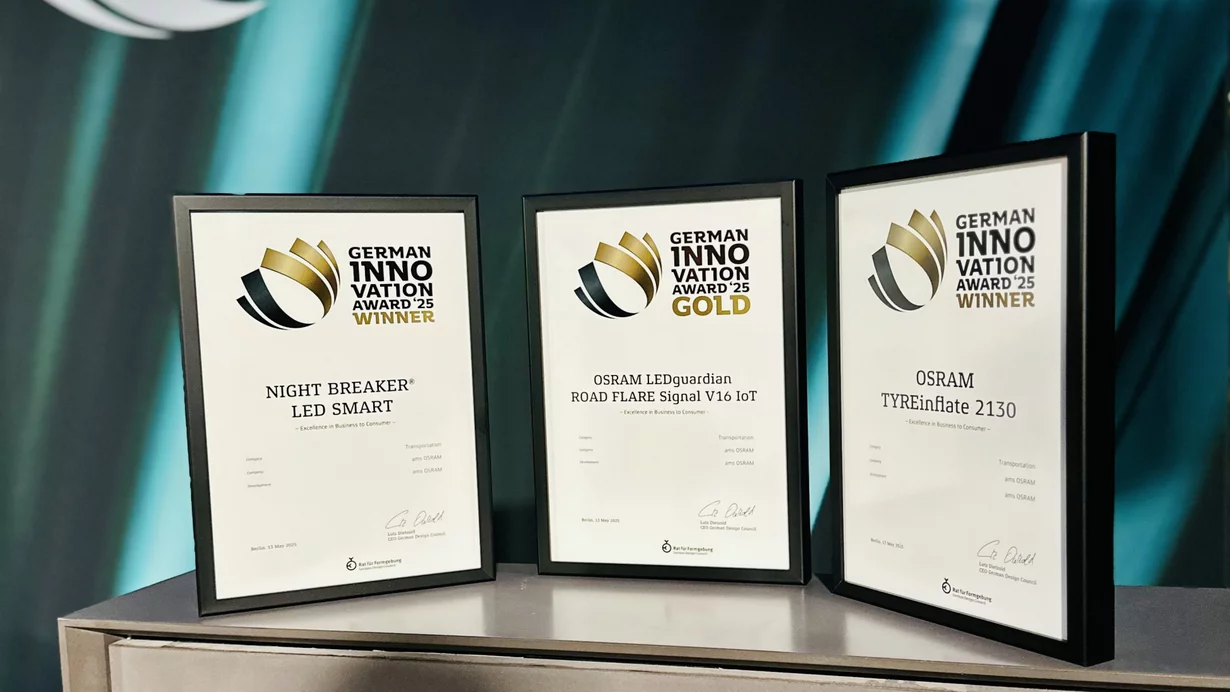 
										AMS Osram erhält drei Auszeichnungen beim German Innovation Award 2025
									