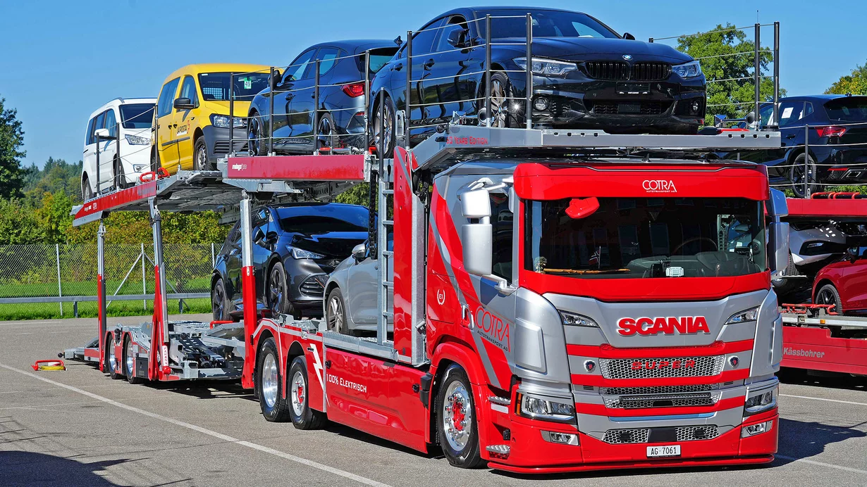 
										Cotra setzt auf vollelektrischen Autotransporter von Scania
									