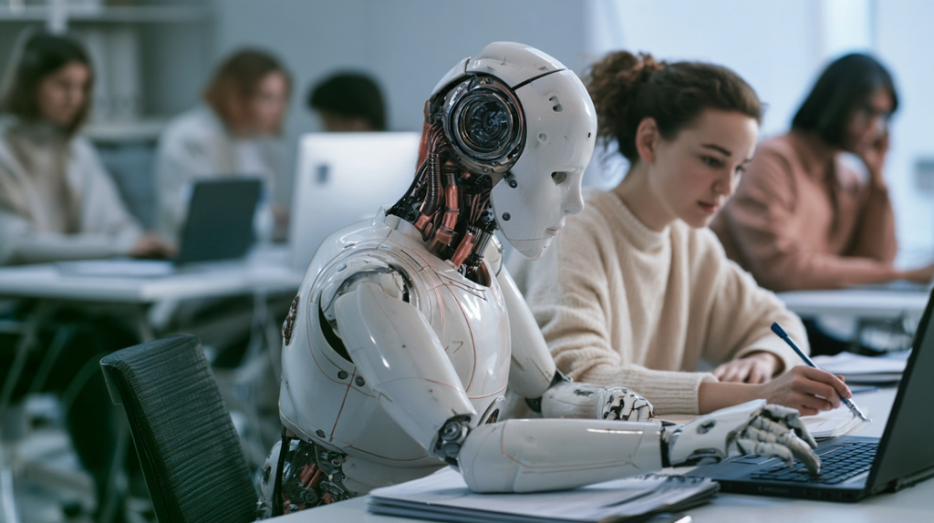 
										Heute Alltag: K&uuml;nstliche Intelligenz als Begleiterin in der Ausbildung. Foto: KI-generiert
									