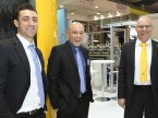 Les professionnels du lavage (depuis la g.) : Peter Gysi (Aquarama), Markus Tschuran (Otto Christ AG) et Frank Müller (Aquarama).