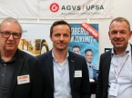 Bruno Moser (USIC), Thomas Jäggi e Olivier Maeder (UPSA): «Questo è l’ambiente ideale per presentare le nostre formazioni professionali e continue.»